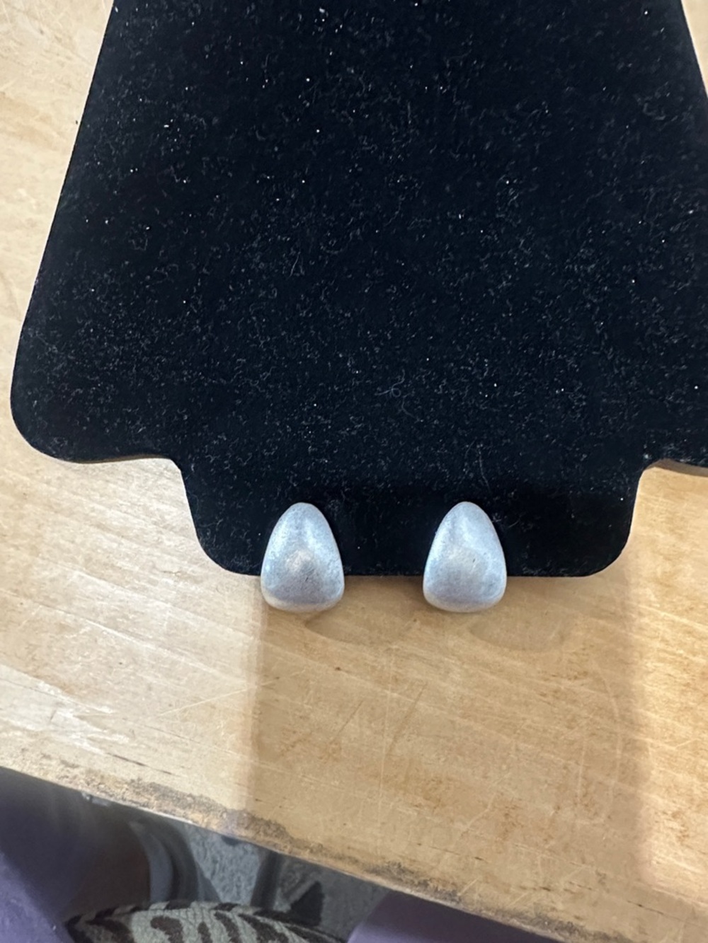 Matte Silver Teardrop Clip on Earrings